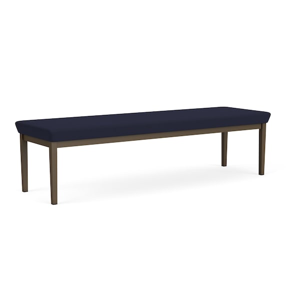 Lenox Steel 3 Seat Bench Metal Frame, Bronze, OH Navy Upholstery